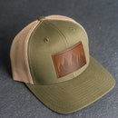 Leather Patch Trucker Style Hat - Pine Tree Ridgeline Stamp