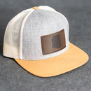 Leather Patch Flat Bill Trucker Hat - Arizona Stamp