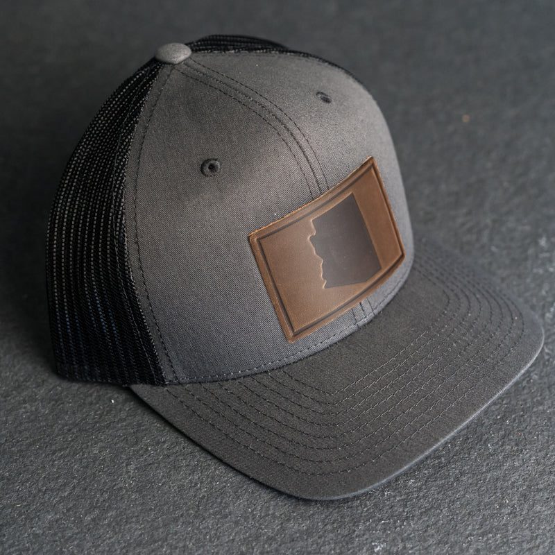 Leather Patch Trucker Style Hat - Arizona Stamp