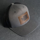 Leather Patch Trucker Style Hat - Washington Stamp