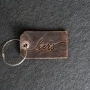 His or Hers Stamped Leather Luggage Tag (sold individually)