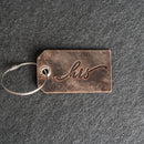 His or Hers Stamped Leather Luggage Tag (sold individually)