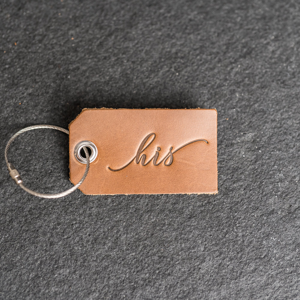 His or Hers Stamped Leather Luggage Tag (sold individually) – Ox