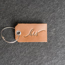 His or Hers Stamped Leather Luggage Tag (sold individually)
