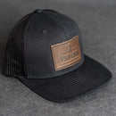 Your Logo on a Leather Patch Trucker Style Hat