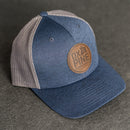 Leather Patch Performance Style Trucker Hat - Ox & Pine Stamp - Circle