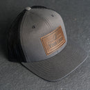 Your Logo on a Leather Patch Trucker Style Hat