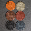 Home Sweet Home Leather Coasters - 4" Round - Sold individually or as a Set of 4