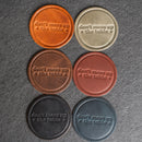 Don't Mess Up the Table Leather Coasters - 4" Round - Sold individually or as a Set of 4