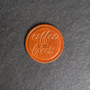 Coffee Lover Leather Coasters - 4" Round - Sold individually or as a Set of 4