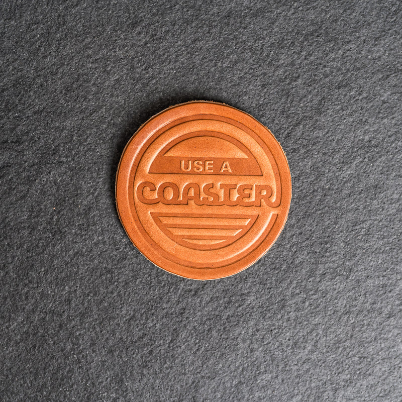 Use a Coaster Leather Coasters - 4" Round - Sold individually or as a Set of 4