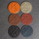 Texas Compass Leather Coasters - 4" Round - Sold individually or as a Set of 4