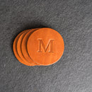 Personalized Leather Coasters -  Individual or Set of 4