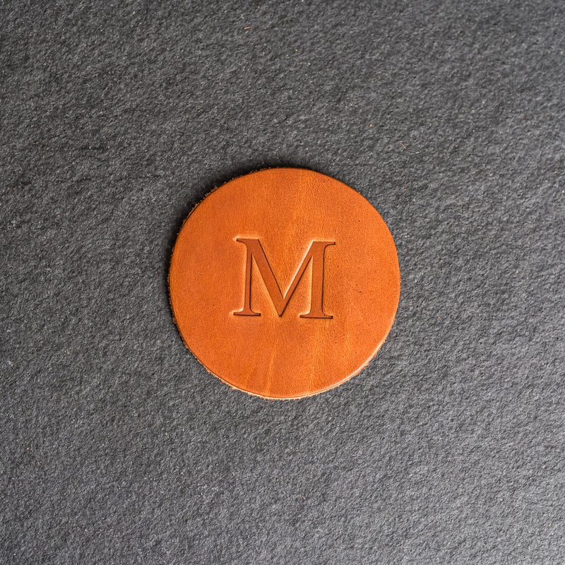 Personalized Leather Coasters -  Individual or Set of 4