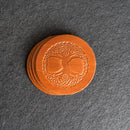 Celtic Tree Symbol Leather Coasters - Individual or Set of 4