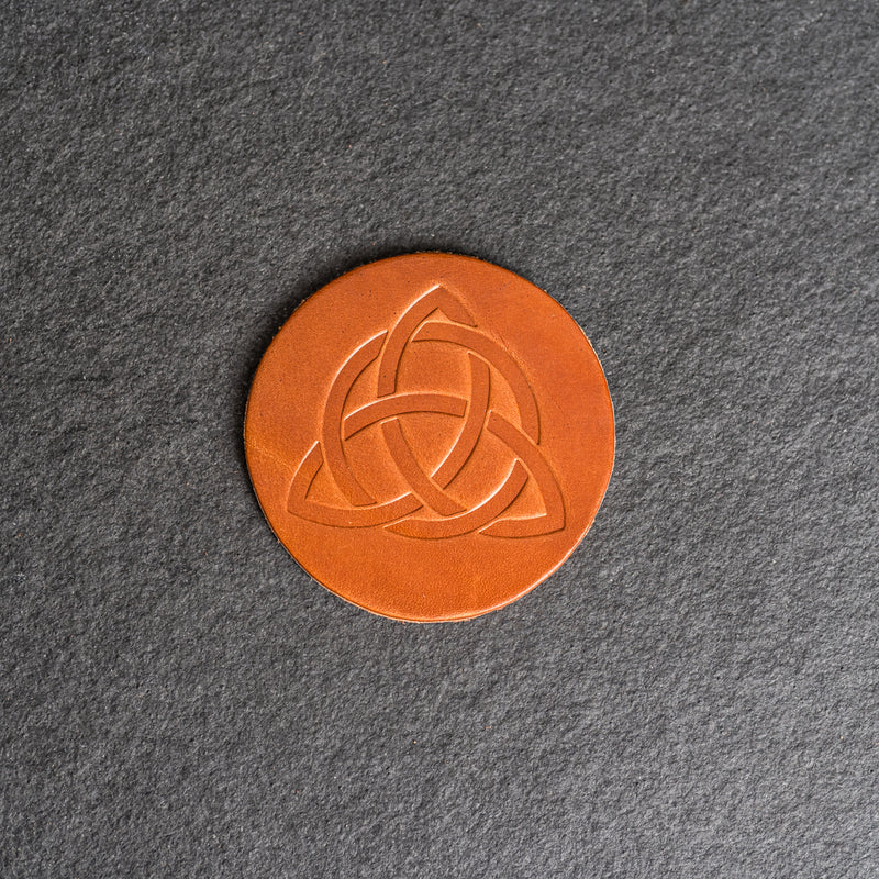 Celtic Knot Symbol Leather Coasters - Individual or Set of 4