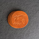 Dragon Symbol Leather Coasters - Individual or Set of 4