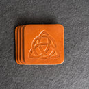 Celtic Knot Symbol Leather Coasters - Individual or Set of 4