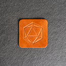 D20 Symbol Leather Coasters - Individual or Set of 4