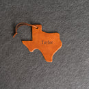 Personalized Leather Christmas Ornament - Texas Shape | Stocking Tags