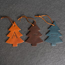 Personalized Leather Christmas Ornament - Pine Tree Shape | Stocking Tags