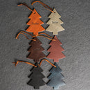 Personalized Leather Christmas Ornament - Pine Tree Shape | Stocking Tags