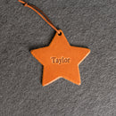 Order Star Leather Christmas Ornament Stocking Tag