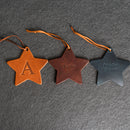 Order Personalized Star Leather Christmas Ornament Stocking Tag