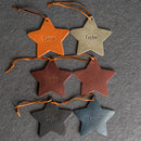 Best Personalized Star Leather Christmas Ornament Stocking Tag