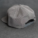 Leather Patch Flat Bill 7 Panel Perforated Performance Hat - Cool Cat Stamp