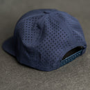 Leather Patch Flat Bill 7 Panel Perforated Performance Hat - Cool Cat Stamp