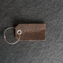 Bride or Groom Stamped Leather Luggage Tag