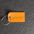 Bride or Groom Stamped Leather Luggage Tag