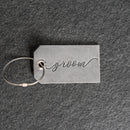 Bride or Groom Stamped Leather Luggage Tag