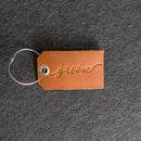 Bride or Groom Stamped Leather Luggage Tag