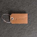 Bride or Groom Stamped Leather Luggage Tag
