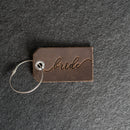 Bride or Groom Stamped Leather Luggage Tag