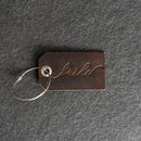 Bride or Groom Stamped Leather Luggage Tag