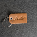 Bride or Groom Stamped Leather Luggage Tag