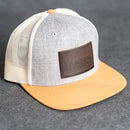 Personalized Leather Patch Flat Bill Trucker Hat
