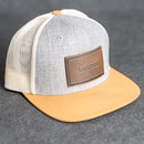 Personalized Leather Patch Flat Bill Trucker Hat
