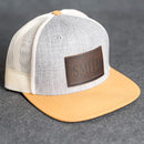 Personalized Leather Patch Flat Bill Trucker Hat