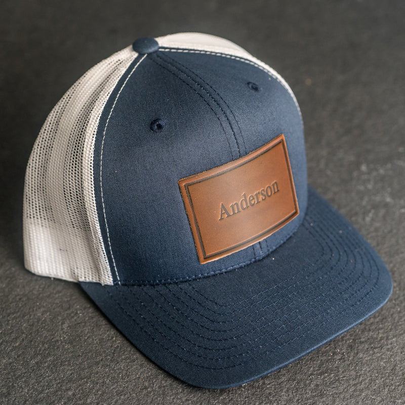 Personalized Leather Patch Trucker Style Hats