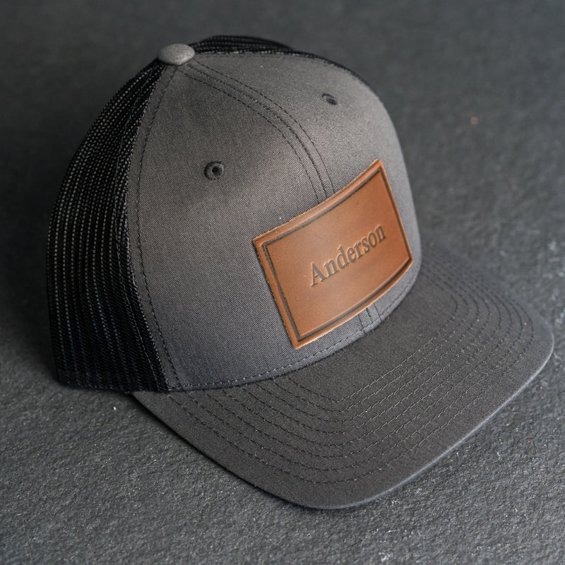 Personalized Leather Patch Trucker Style Hats