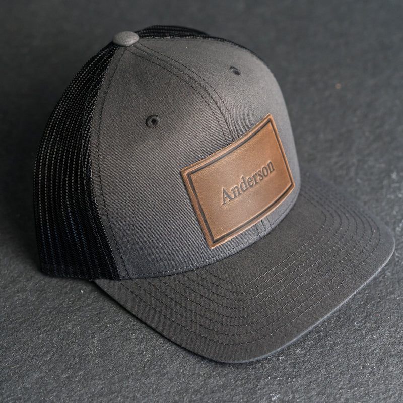 Personalized Leather Patch Trucker Style Hats