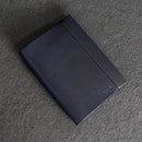 Limited Edition Navy Blue Refillable Personalized Leather Journal with Professional Elastic Closure
