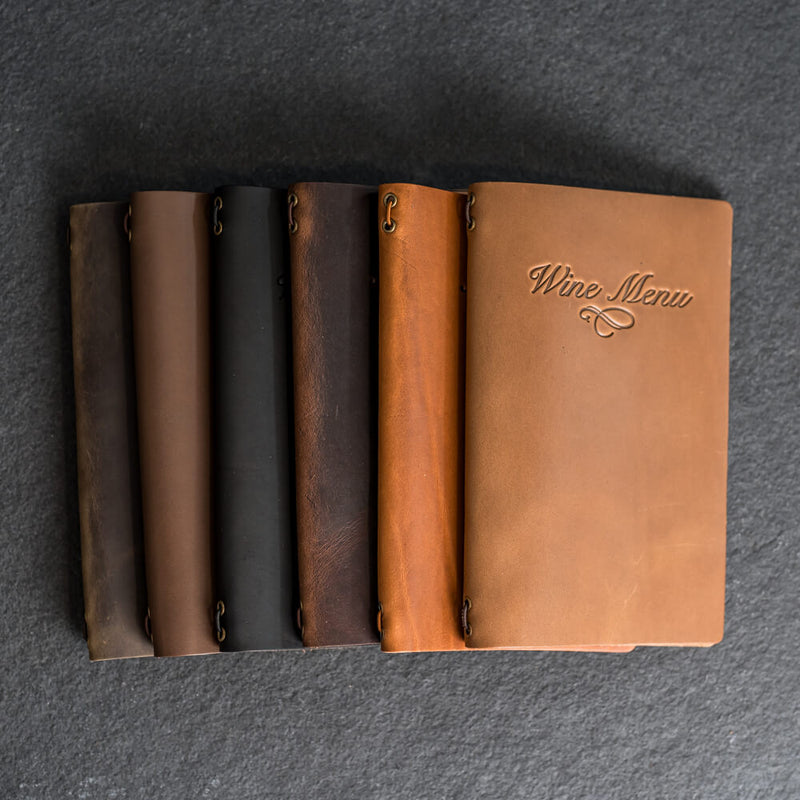 Leather Menu Cover with Elastic Band - Soft Cover