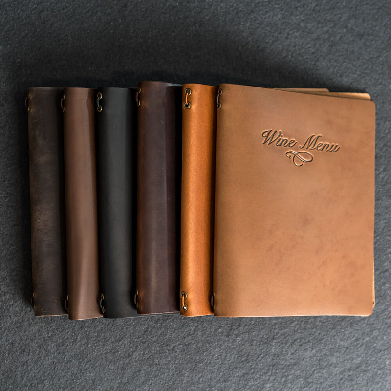 Leather Menu Cover with Elastic Band - Soft Cover