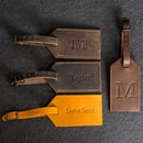 Personalized Leather Luggage Tags with Address Card Insert