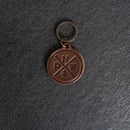 Leather Circle Keychain - Thick Leather - PNW Stamp Design